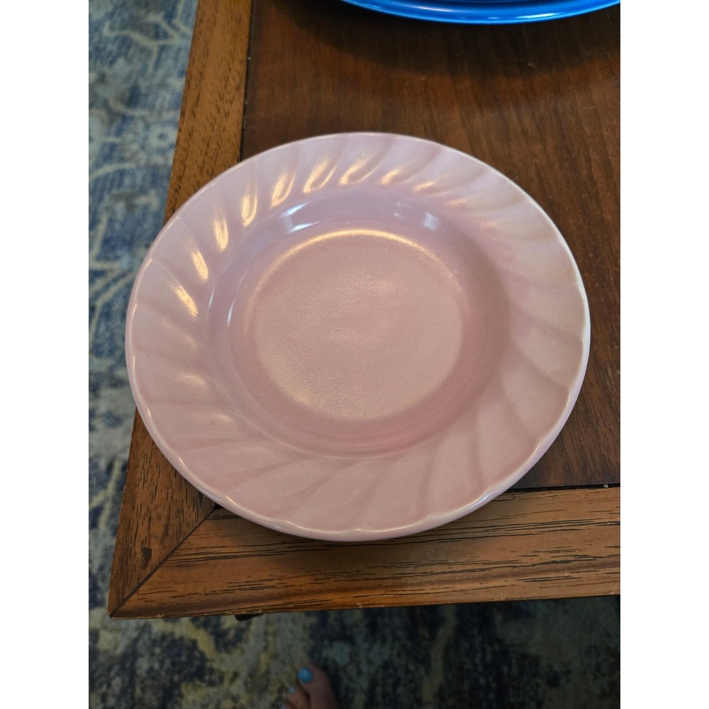 Pink Metlox Poppytrail YORKSHIRE PINK Swirl Rim CA Pottery Vintage